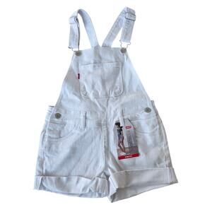 Levi's Girls  Denim White Shortalls Size 8 NWT